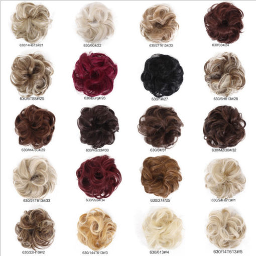 As Real Human Thick Curly Messy Bun Hair Scrunchie Cover Hairpiece Extension