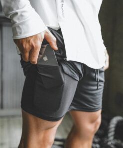 Men's 2 sa 1 Bag-ong Ting-init nga Ligtas nga Pocket Shorts