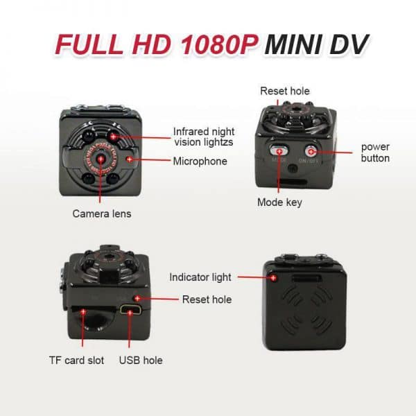 HD 1080P mini korpusa kamera