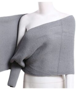 Knitted Wrap Scarf With Sleeves