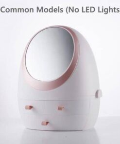 LED HD Mirror Makeup Storage Box Cosmetic Organizer Case
