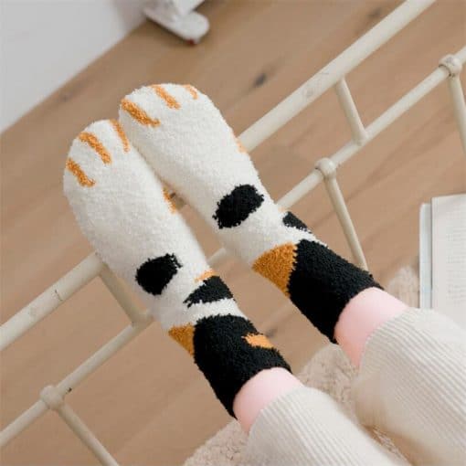 Winter Cat Claws Warm Sleep Floor Socks