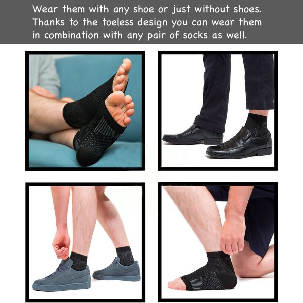 Calcetíns de compresión do pé para aliviar a dor