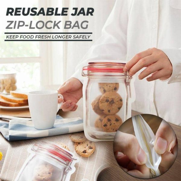 Reusable Mason Jar Zip-Lock Bag 7 Pcs Set
