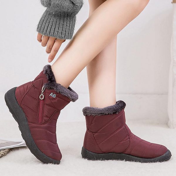 Botas de tornozelo para mulheres botas de pele botas de neve quentes