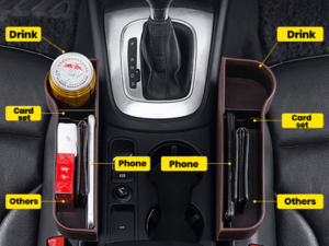 Multifunctional Car Seat Leather Storage Box