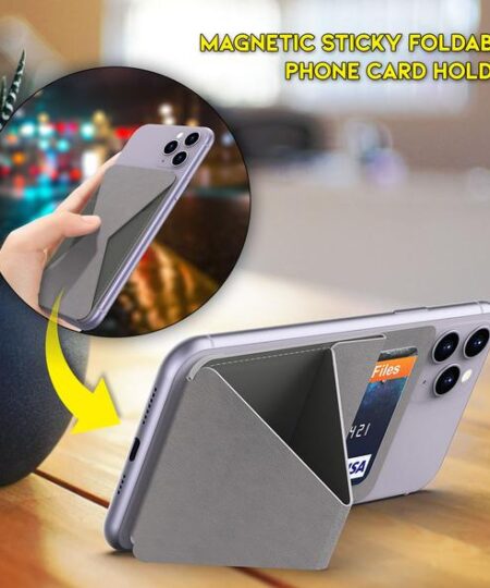 Magnetic Sticky Foldable Phone Card Holder