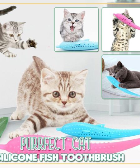Purrfect Cat Silicone Fish Toothbrush