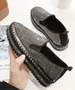 Alternative view of Women Casual Fashion Rhinestone Slip-on Sneakers