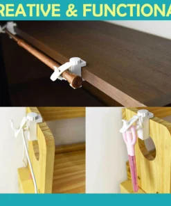 Alternative view of Reusable Punch-Free Curtain Rod Bracket Clips