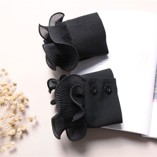 2Pcs/Pair Women Floral Lace Pleated Fake Sleeves