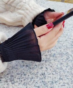 2Pcs/Pair Women Floral Lace Pleated Fake Sleeves