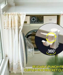 Reusable Punch-Free Curtain Rod Bracket Clips