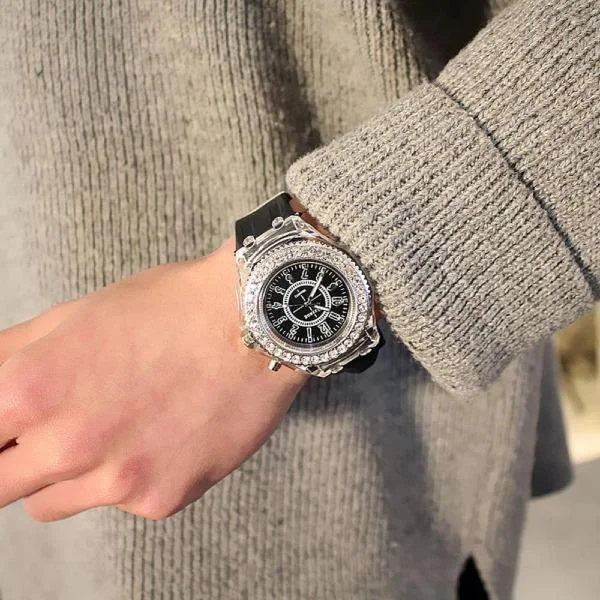 Luminous Unisex Glow Silicone LED Bling Students Wrist Watch - Image 3