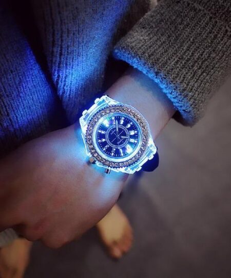 Luminous Unisex Glow Silicone LED Bling Students Wrist Watch