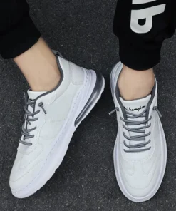 Alternative view of Fashion Men's Sneakers Leather Air Cushion Shoes Tide Rubber Sole