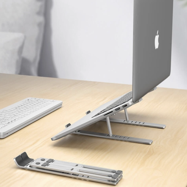 Stand tal-laptop li jintwew aġġustabbli ergonomiku