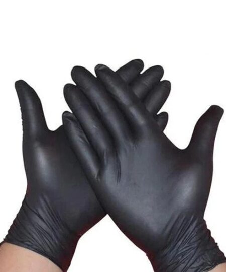 ถุงมือยางแบบใช้แล้วทิ้งสีดำ