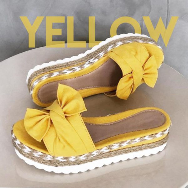 Woman Bow-knot Platform Slippers