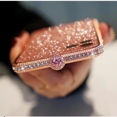 2020 Newest Crystal bling Anti-fall Border Case for iPhone