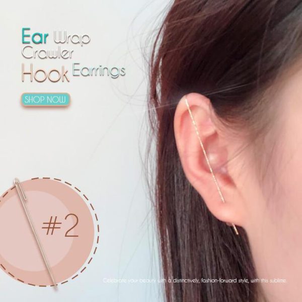 (50% DE DESCONTO) Brincos Ear Wrap Crawler Gancho