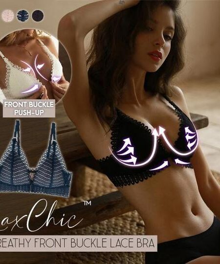 I-LaxChic ™ I-Breathy Front Buckle Lace Bra