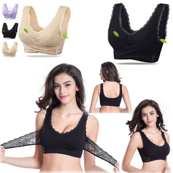 Adjustable Front Strap Push-Up Lace Bra