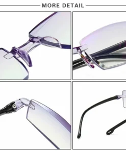 FoldFlat Sapphire High Hardness Anti-Blue Progressive Far And Near Dual-Use Reading Glasses