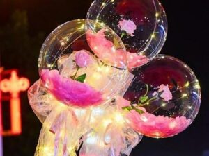 Forever Rose - Flowers In Balloon Bouquet