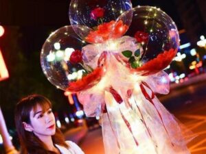 Forever Rose - Flowers In Balloon Bouquet