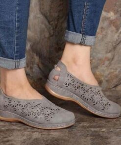 DR.EVAFO FAUX LEATHER ELASTIC COMFY WOMEN SLIP ON