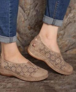 DR.EVAFO FAUX LEATHER ELASTIC COMFY WOMEN SLIP ON