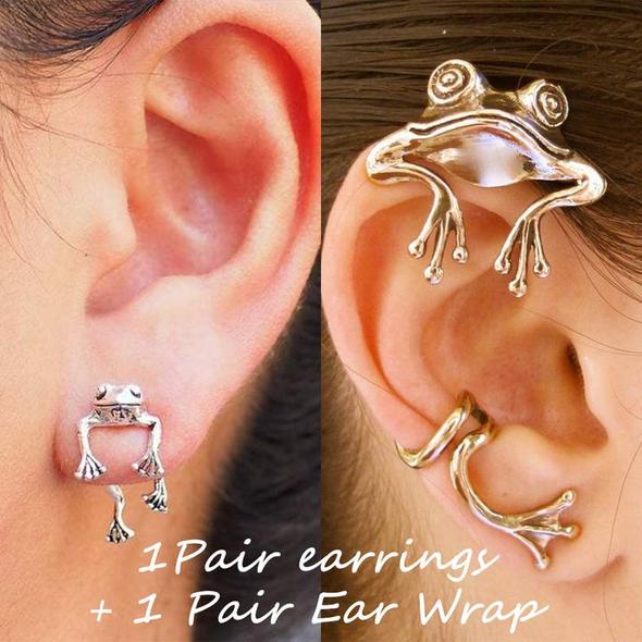 🔥BUY 2 SAVE $7🔥Two Way Frog Earrings，Frog lover jewelry