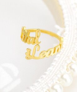 Personalized Double Multiple Name Ring In Silver
