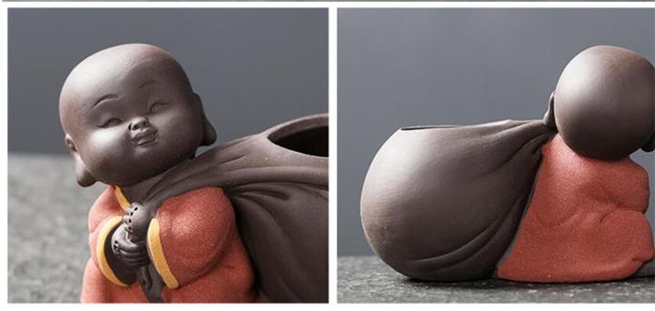 Ceramic Tea Pet Ornaments Buddha Enlightened Statue