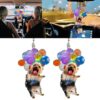 Yorkshire Terrier Dog Fly With Bubbles Car Hanging Ornament 2D Effect