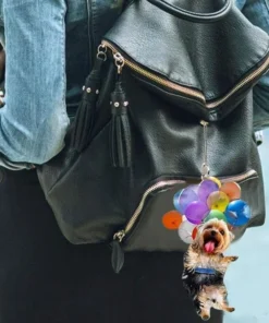 Yorkshire Terrier Dog Fly With Bubbles Car Hanging Ornament 2D Effect