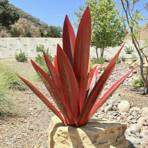 Saf metal+Sıcak Satış %50 Off-Red Tekila Agave-Bahçe dekorasyonu için mükemmel