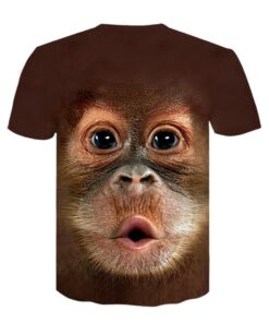 Подарок за Денот на таткото✨ Смешна маица со орангутан за мажи со 3D печатени животни