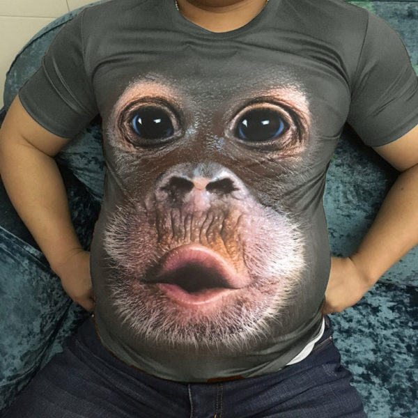 Heitedei kado✨3D Printed Men's Animal Funny Orangutan T-shirt