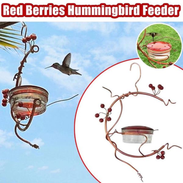 🔥 50٪ خصم اليوم Red Berries Hummingbird Feeder