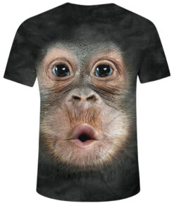 Onyinye Ụbọchị Nna✨ 3D Ebipụtara ụmụ anụmanụ na-akpa ọchị Orangutan T-shirt