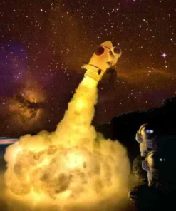 Special DIY LED Clouds Rocket Astronaut Bedside Table Lamp