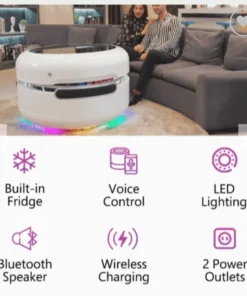 A Futuristic Coffee Table With Tempered Glass Top