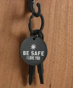 Be Safe Screwdriver Keychain - Custom Engraved Screwdriver Keychain Gift - Father's Day Gift - Tools - Silver Black Keychain