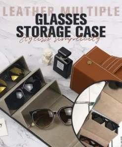 PORTABLE LEATHER EYEGLASSES/SUNGLASSES ORGANIZER