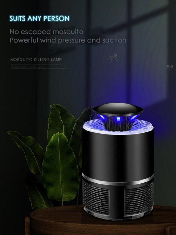 Mücken-Eliminator für drinnen und draußen mit LED-Licht, geräuschlos und ungiftig