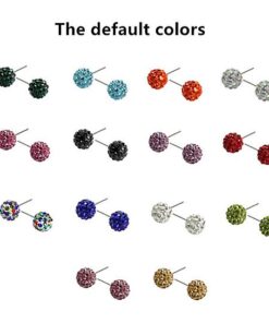 14 Pairs 18k White Gold Plate Austrian Crystal Ball Stud Earrings