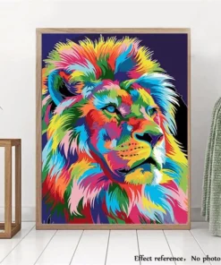 DIY Painting By Numbers Colorful Animals Oil Painting
