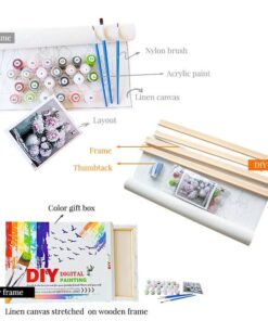 DIY Painting By Numbers Colorful Animals Oil Painting